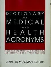Tapa de Dictionary of medical and health acronyms