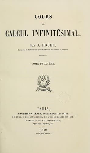 Tapa de Cours de calcul infinitésimal