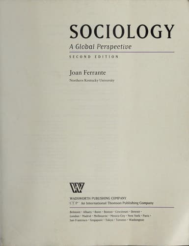 Tapa de Sociology