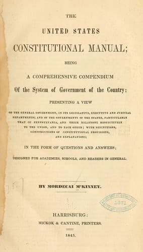 Tapa de The United States constitutional manual