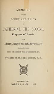 Tapa de Memoirs of the court and reign of Catherine the Second, empress of Russia: with a brief survey of the Romanoff dynasty