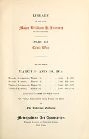 Tapa de Library of the late Major William H. Lambert, of Philadelphia