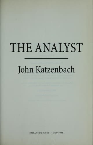 Tapa de The analyst
