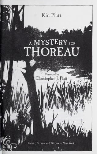 Tapa de A mystery for Thoreau