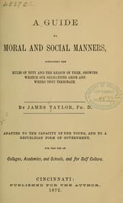 Tapa de A guide to moral and social manners