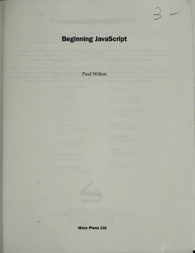 Tapa de Beginning JavaScript