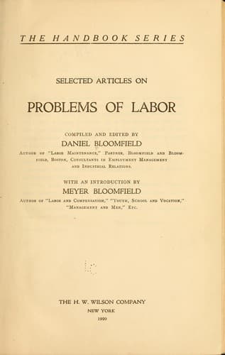 Tapa de Selected articles on problems of labor