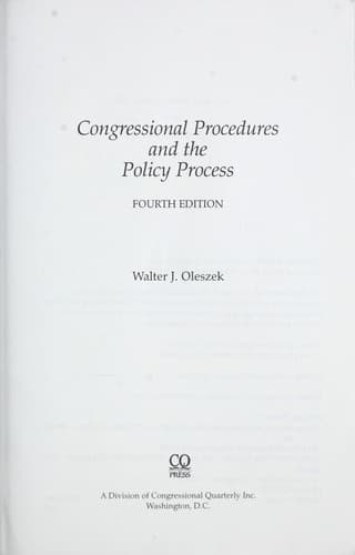 Tapa de Congressional procedures and the policy process
