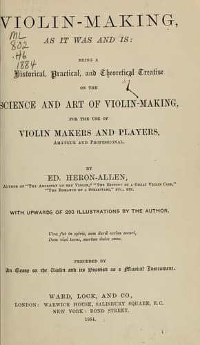 Tapa de Violin-making, as it was and is