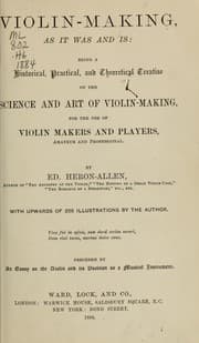 Tapa de Violin-making, as it was and is