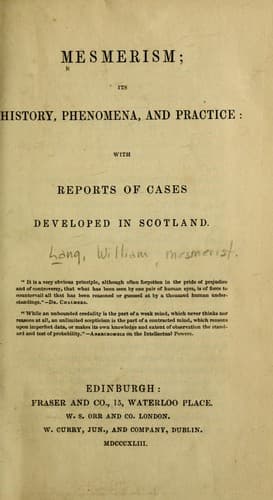Tapa de Mesmerism