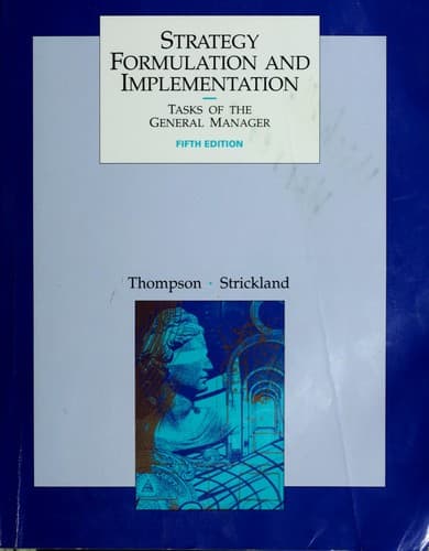 Tapa de Strategy formulation and implementation