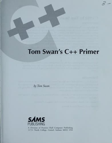 Tapa de Tom Swan's C[plus plus] primer