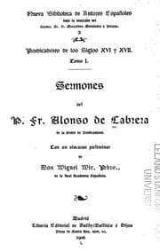 Tapa de Sermones del P. Fr. Alonso de Cabrera ..