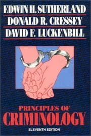 Tapa de Principles of Criminology (Reynolds Series in Sociology)