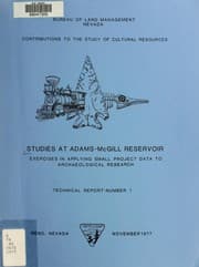 Tapa de Studies at Adams-McGill Reservoir : $b exercises in applying small project data to archaeological research