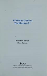 Tapa de 10 minute guide to WordPerfect 5.1