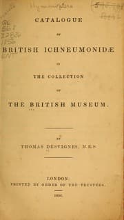 Tapa de Catalogue of British Ichneumonidae in the collection of the British Museum