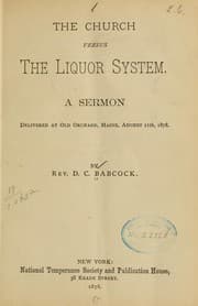 Tapa de The church versus the liquor system