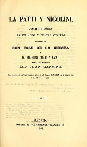 Tapa de La Patti y Nicolini