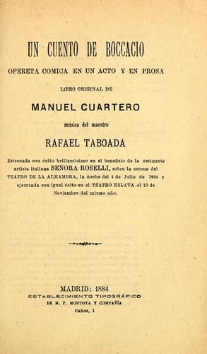 Tapa de Un cuento de Boccacio