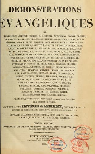 Tapa de Démonstrations évangéliques