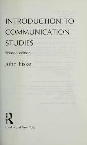 Tapa de Introduction to communication studies