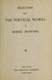 Tapa de Selections from the poetical works of Robert Browning