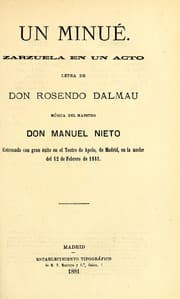Tapa de Un minué