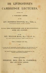 Tapa de Dr Livingstone's Cambridge lectures