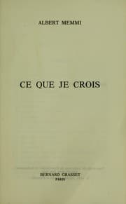 Tapa de Ce que je crois