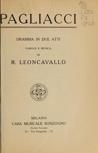 Tapa de Pagliacci