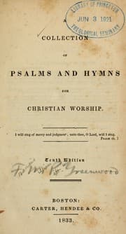 Tapa de A Collection of Psalms and hymns for Christian worship