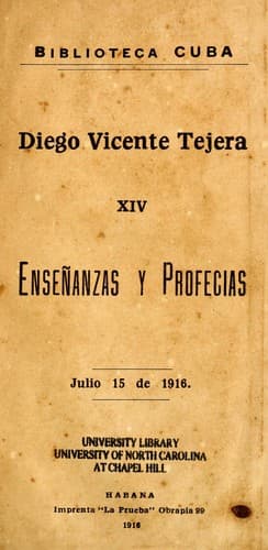 Tapa de Enseñanzas y profecias
