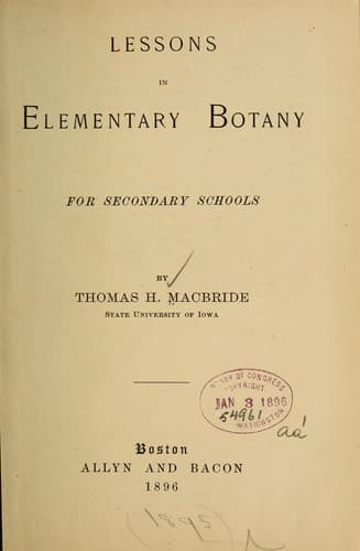 Tapa de Lessons in elementary botany for secondary schools