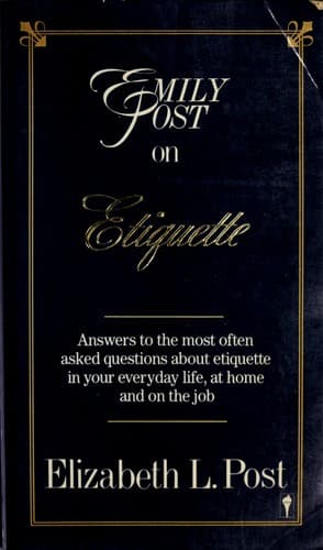 Tapa de Emily Post on etiquette