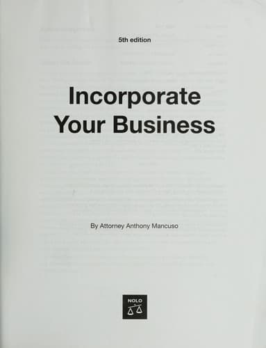 Tapa de Incorporate your business