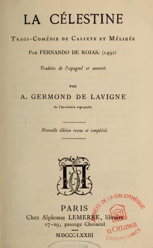 Tapa de La Célestine