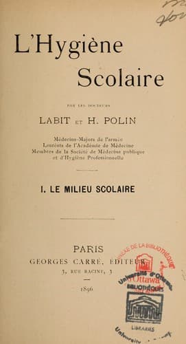 Tapa de L'hygiene scolaire