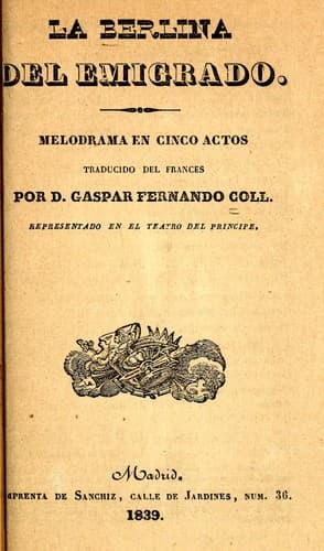 Tapa de La berlina del emigrado
