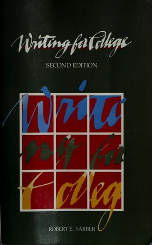 Tapa de Writing for college