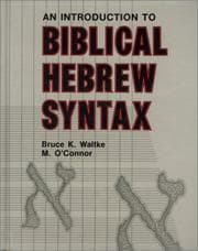 Tapa de An introduction to biblical Hebrew syntax