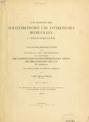 Tapa de Zur Kenntnis der sübantarktischen und antarktischen Meeresalgen