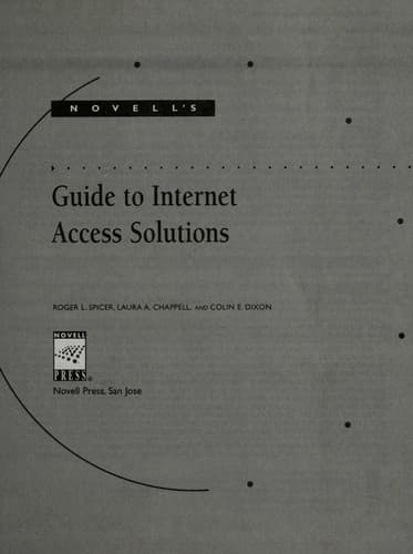 Tapa de Novell's guide to Internet access solutions
