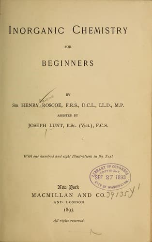 Tapa de Inorganic chemistry for beginners