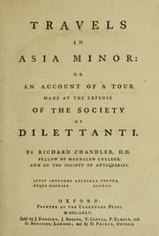 Tapa de Travels in Asia Minor, or, An account of a tour made at the expense of the Society of Dilettanti