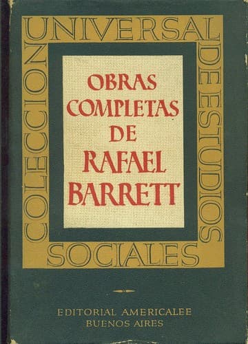 Tapa de Obras completas de Rafael Barrett ..
