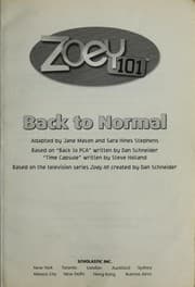 Tapa de Back to Normal (Zoey 101 #5)