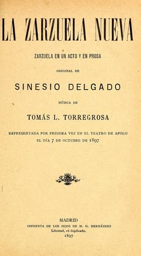 Tapa de La zarzuela nueva