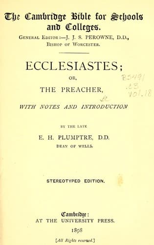 Tapa de Ecclesiastes